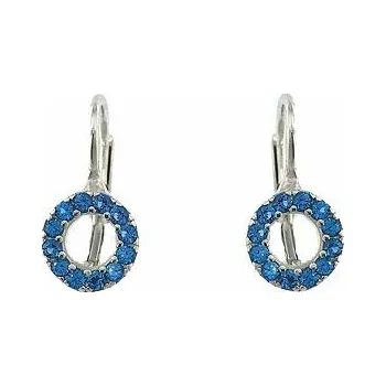 Náušnice Stříbrné náušnice kolečka s modrými zirkony