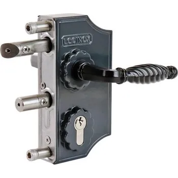 brána LOCINOX LAKY 7016 - komplet zámkové krabice pro profil 30 až 40 mm, pro křídlové branky, antracit
