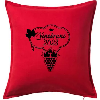 Polštář Vinobraní 2023 - Polštář 50x50 - 50x50 - Pouze potah ( Červená )