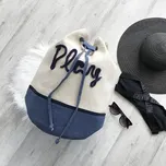 Plážová taška plátěná BELLUGIO PLAY béžovo modrá