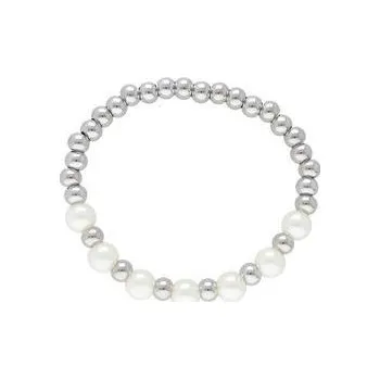 Náramek Doria Náramek korálkový stříbrný s perličkami B168