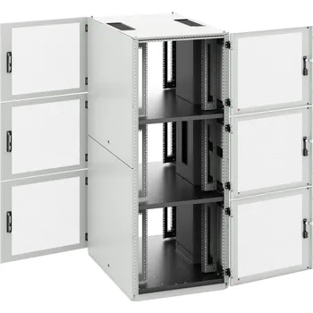 Racková skříň RB1-42-60/100-4-B Serverhousingový rozvaděč, 2x9U a 2x10U sektor, v. 42U (2005mm), h.1000mm, š. 600mm, šedý