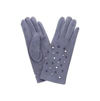 Rukavice Dámské rukavice šedé s perličkami PRIUS Velikosť: S
