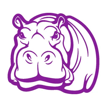 Samolepící dekorace Hroch 004 levá (14 - fialová) SAMOLEPKA NA AUTO, NÁLEPKA, FÓLIE, POLEP, TUNING, VLASTNÍ TEXT, TISK, AUTOSAMOLEPKY.cz, POLEPY, OBRÁZEK, LOGO, 3D STICKERS