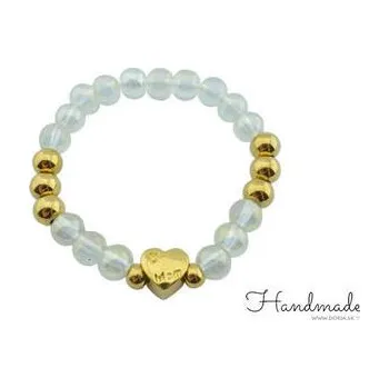 Náramek Doria Náramek z perliček se zlatým srdcem MAMA H075