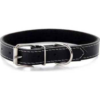 Obojek pro psa JK ANIMALS, kožený obojek JK Classic pro psy, černý, 2,5×55 cm