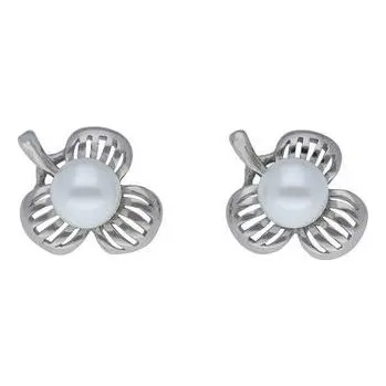 Náušnice Doria Náušnice stříbrné lístky s perličkami C290