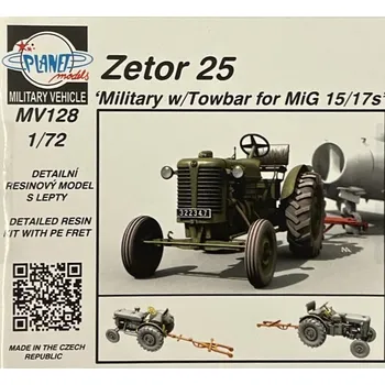 Plastikový model 1/72 Zetor 25 Military w/Towbar for MiG 15/17s