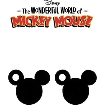 Seriál ocelové náušnice Mickey Mouse s dírkou v oušku černé