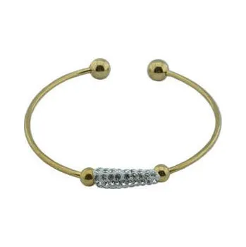 Náramek Doria Náramek zlatý z oceli s krystalky LEO