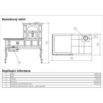 Krbová kamna ABX Sporák kachlový zelený pravý