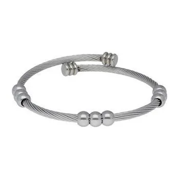 Náramek Doria Náramek stříbrný z oceli s kuličkami N312