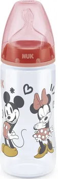 Kojenecká láhev NUK Disney Mickey a Minnie s kontrolou teploty 300 ml červená