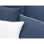 Nelly Lněný povlak na polštář - bílý / tmavě modrý Barva: Tm.Modrá/bílá paspule 50x70 cm KNOFLÍK