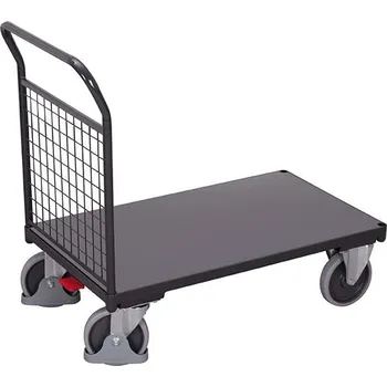 Plošinový vozík Plošinový vozík VARIOfit s jedním madlem s drátěnou výplní, 1200 x 800 mm, nosnost 500 kg, barva antracitová šedá RAL7016