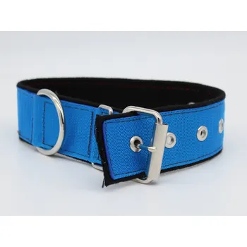 Obojek pro psa Obojek popruh DOLEŽEL kovová přezka polstrovaný 50cm tmavě modrá