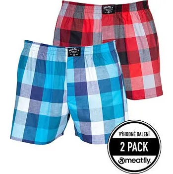 Trenýrky Meatfly pánské boxerky Doug Blue / Red | Modrá | Velikost M