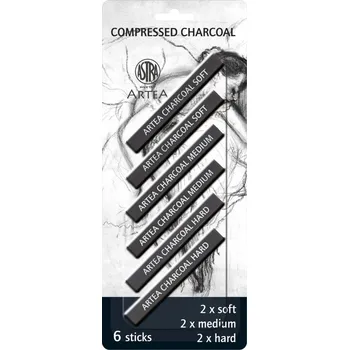 Grafitová tužka Astra Astra, 323115006, Artea, sada lisovaných uhlů, 6 ks