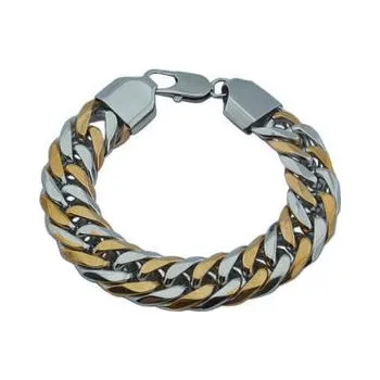 Náramek Doria Pánský náramek masivní zlato - stříbrný L394