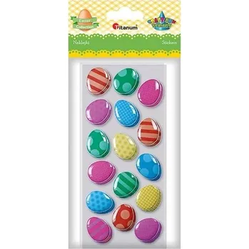 Naklejki wypukłe miękkie pisanki 20x25mm mix 32szt