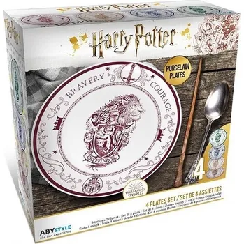 Talíř ABYstyle Harry Potter 21 cm 4 ks Hogwarts Houses