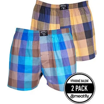 Trenýrky Meatfly pánské boxerky Doug Brown / Blue | Hnědá | Velikost L