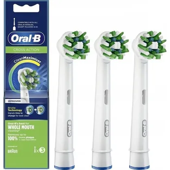 Náhradní hlavice k elektrickému kartáčku Oral-B CrossAction Clean CleanMaximiser EB 50-3RB náhradní kartáčky, 3 ks