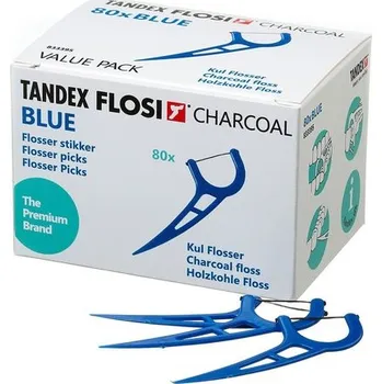 Zubní nit Tandex Flosser Blue zubní nit v mečíku 80 ks