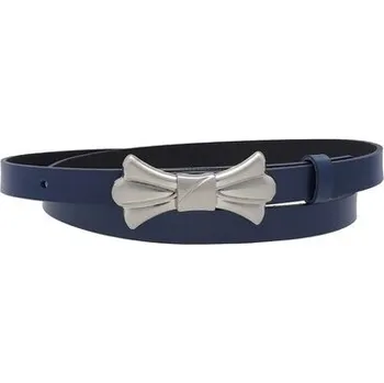 Opasek Doria Dámský pásek kožený modrý s mašlí OD056