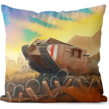 Dekorativní polštářek Polštář Tank Mark I (Velikost: 40 x 40 cm)
