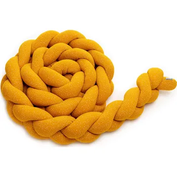 Příslušenství pro dětskou postel a kolébku T-TOMI Pletený mantinel 180cm Mustard dots