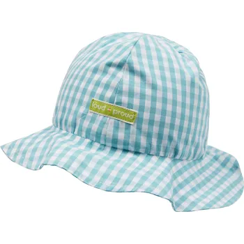 Klobouk Dětský károvaný klobouk Světle modrá loud + proud Velikost: 74/80