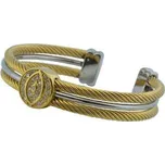 Doria Náramek zlato stříbrný z oceli s krystaly L185