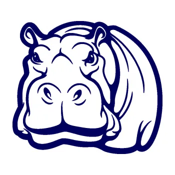 Samolepící dekorace SAMOLEPKA Hroch 004 levá (23 - tmavě modrá) NA AUTO, NÁLEPKA, FÓLIE, POLEP, TUNING, VLASTNÍ TEXT, TISK, AUTOSAMOLEPKY.cz, POLEPY, OBRÁZEK, LOGO, SAMOLEPKY