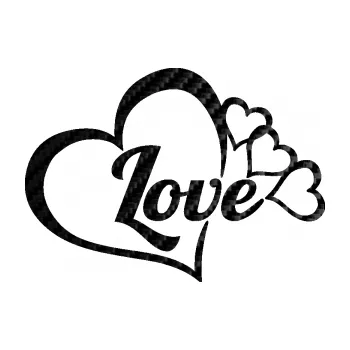 Samolepící dekorace SAMOLEPKA Love nápis se srdíčky (50 - 3D karbon černý) NA AUTO, NÁLEPKA, FÓLIE, POLEP, TUNING, VLASTNÍ TEXT, TISK, AUTOSAMOLEPKY.cz, POLEPY, OBRÁZEK, LOGO, SAMOLEPKY