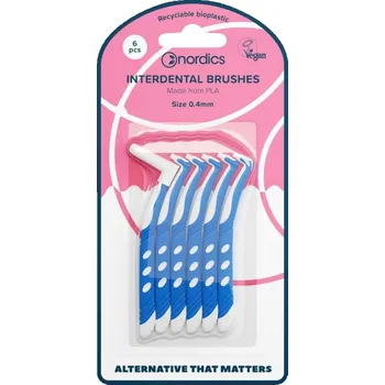 Mezizubní kartáček Mezizubní kartáčky z recyklovatelného bioplastu PLA 0,40 mm NORDICS 6 ks