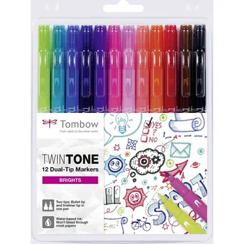 TOMBOW TwinTone oboustranný, 12ks jasné barvy