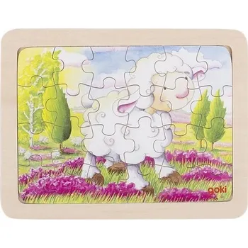Puzzle GOKI Dřevěné puzzle Ovečka 24 dílků