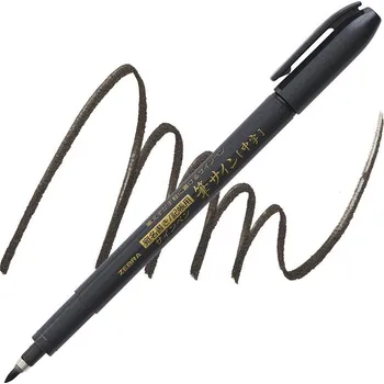 Štětcový popisovač ZEBRA černý, střední