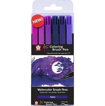 Akvarelové fixy Sakura KOI štětcové, 6ks Galaxy