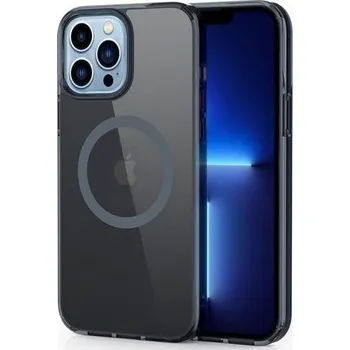 Pouzdro na mobilní telefon Lesklý průhledný kryt s MagSafe pro iPhone 13 Pro Max - černý