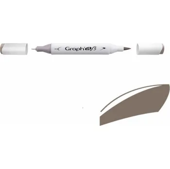 Lihová fixa GRAPH'IT oboustranná Brush & Chisel, Warm Grey 6