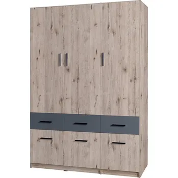 Šatní skříň Skříň Snow 04 3-D 6-S Wellington/Grafit