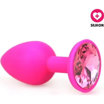 Anální kolík VšeNaSex.cz Silikonový anální kolík Small Diamond růžový (sv. růžový kamínek)