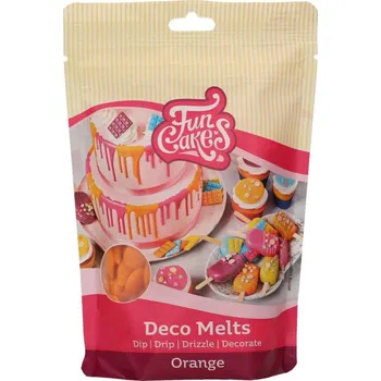 FunCakes Deco Melts 250 g, oranžová