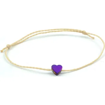 Náramek Moni dámský náramek béžový srdíčko multicolor