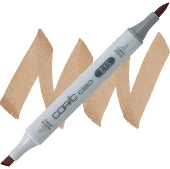 Lihová fixa COPIC Ciao oboustranná Brush & Chisel, E15 Dark suntan