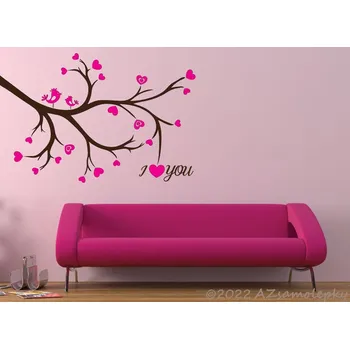 Samolepící dekorace Samolepky na zeď - Větvička I love you - S (60 x 40 cm)