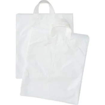 Taška igelitová LDPE 38 x 45+5 cm s uchem, bílá