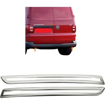 Nerez rámečky spodních zadních odrazek Omtec VW Transporter T6 (jen pro verze s bočním otevíráním)